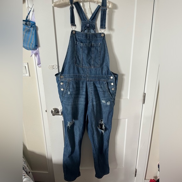 Gap  Destructed Denim Overalls - Picture 8 of 13